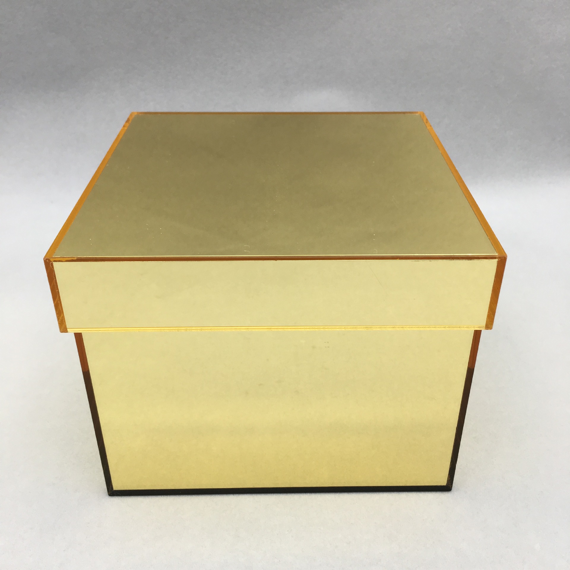 有机玻璃花盒子 永生花盒 高档亚克力花盒 亚克力方形金色花盒子