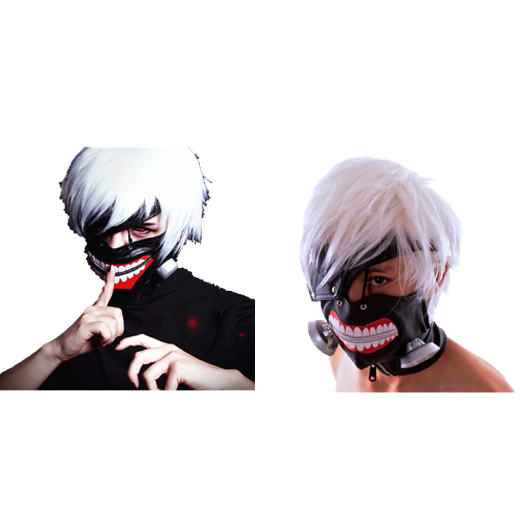 东京食尸鬼面具3d立体独眼喰种金木研面具口罩cosplay假发道具
