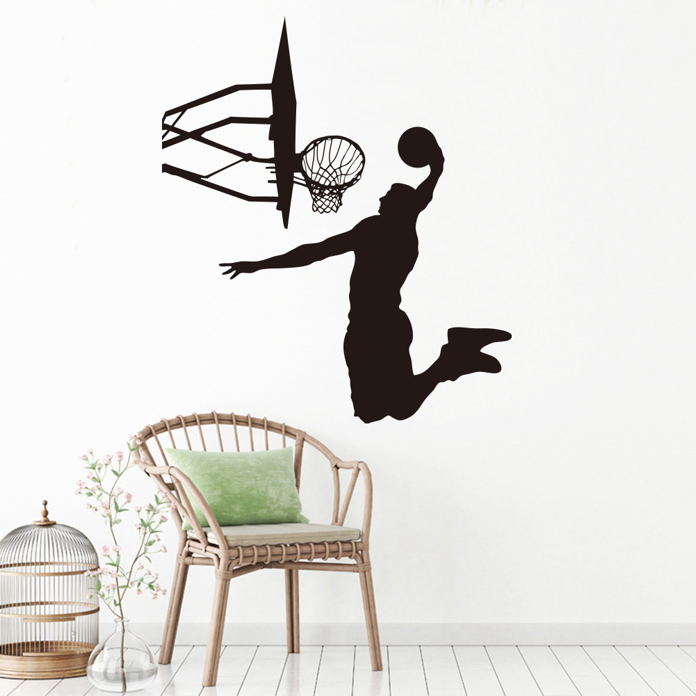 精雕壁画贴篮球运动人物墙贴体育馆男生宿舍男孩卧室墙贴yw041