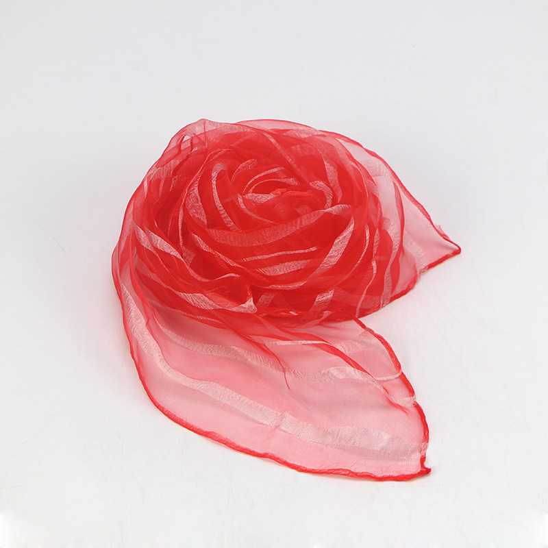 厂家直销儿童表演丝巾幼儿园舞蹈方巾纯色尼龙头纱纱巾批发zk002