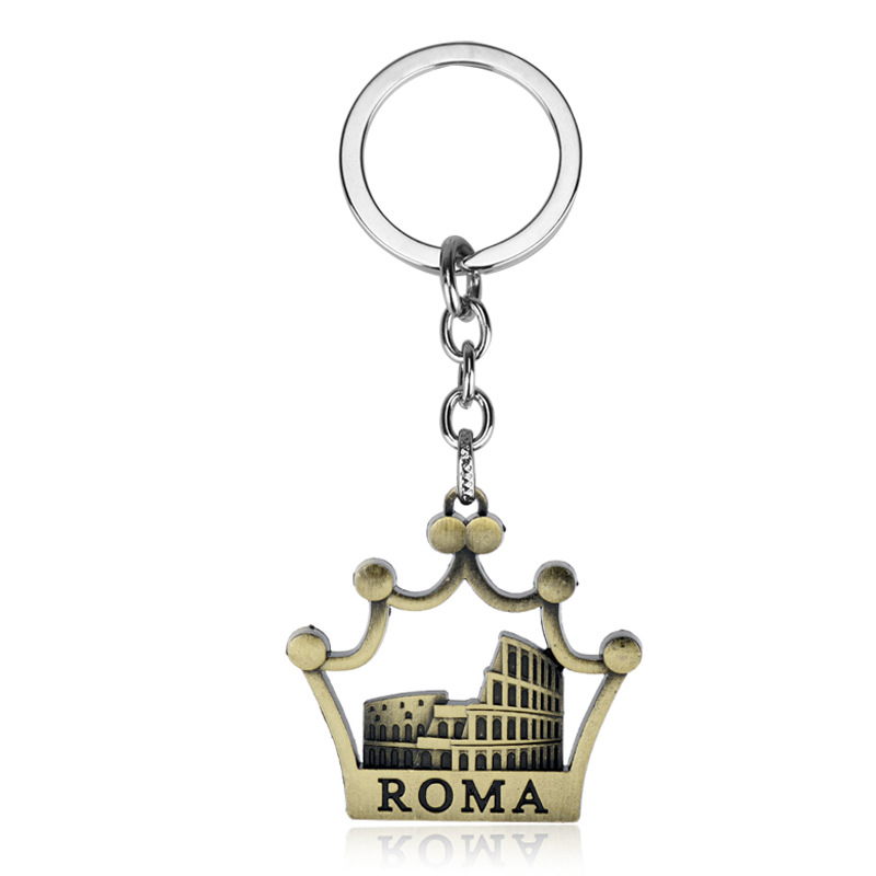New Creative Retro Architecture Italy Roman Arena Keychain Travel Pendant Small Gift Gift
