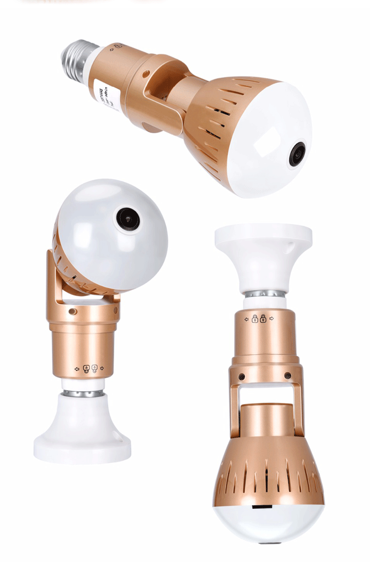 360度led灯泡 wifi智能监控球泡灯 自带旋转杆可手机app语音对讲