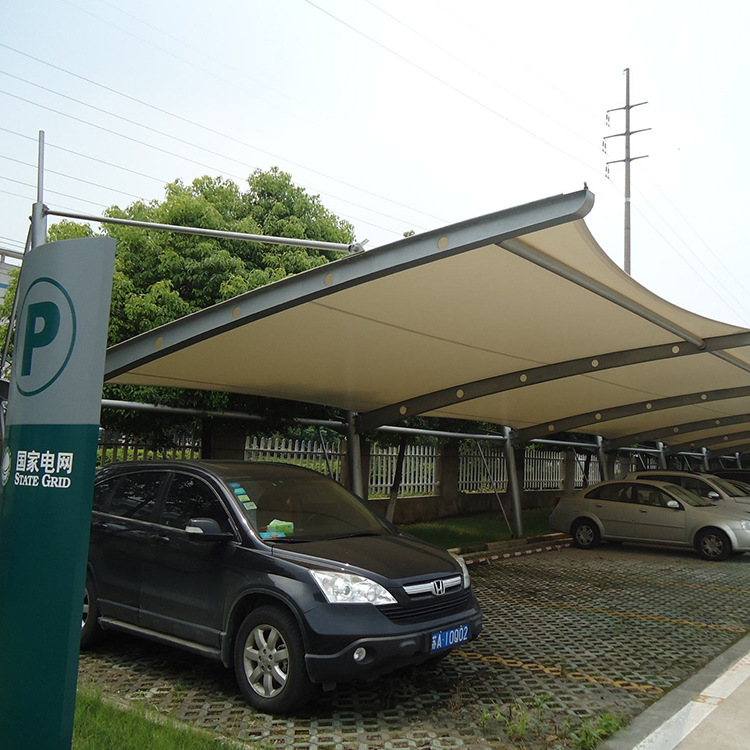 定做张拉膜汽车停车棚 轻钢膜结构停车篷 社区学校停车场遮阳雨蓬