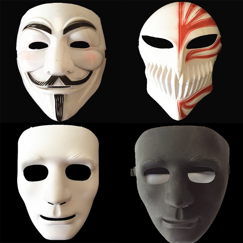万圣节游街道具 杀手面具 v字仇杀面具 派对恐怖装扮面具批发