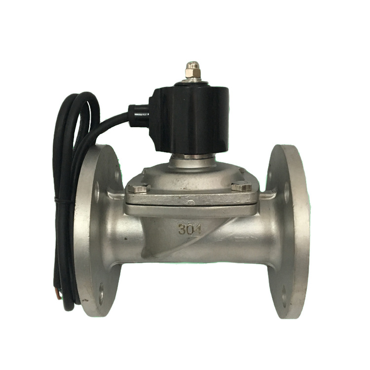 zbsf常闭常开高温蒸汽不锈钢法兰电磁阀24v水阀220v气阀dn15-200-阿里