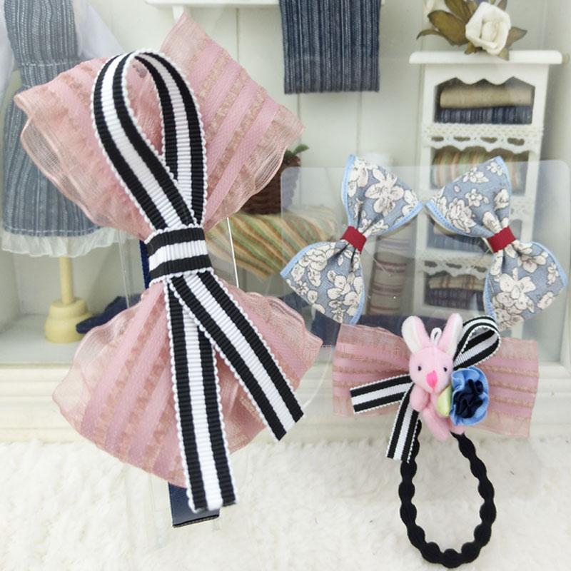 韩版儿童发饰礼盒套装学生发夹带齿头箍发箍公主头花皮筋可爱发饰