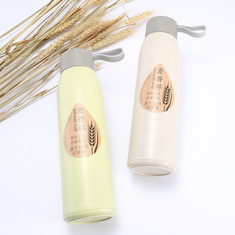 小麦秸秆玻璃杯双层麦香礼品玻璃杯 水杯麦香玻璃杯可玻璃杯