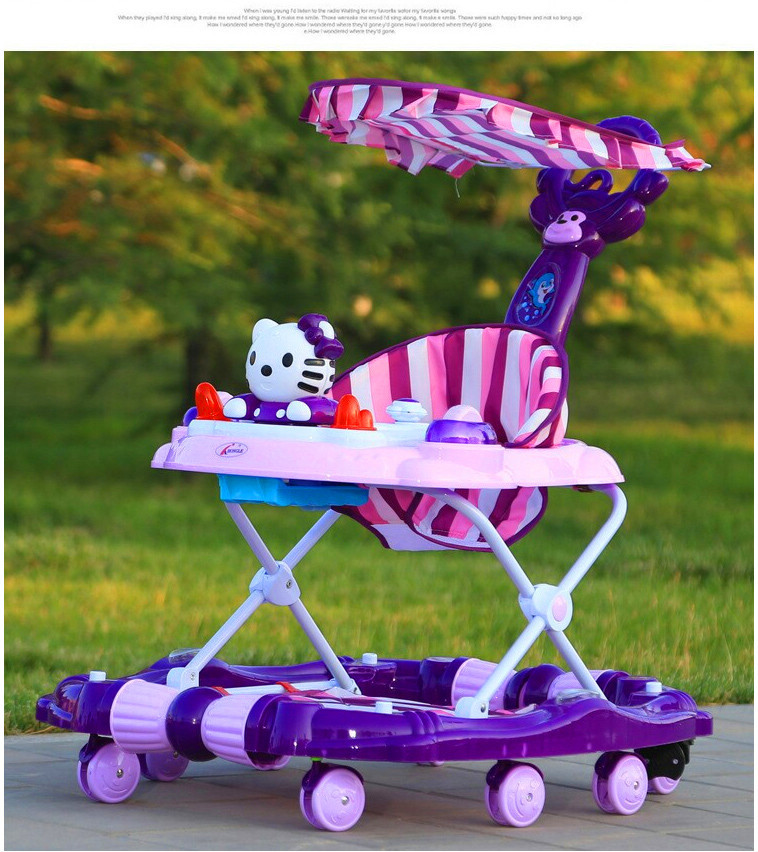 鸟王学步车新款带摇摆婴儿助步车带遮阳棚儿童学步车童车厂家