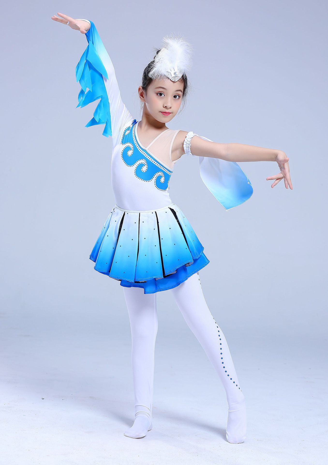 荷花少年海燕舞蹈儿童演出服女童群舞海鸥小鸟翅膀飞翔表演服装