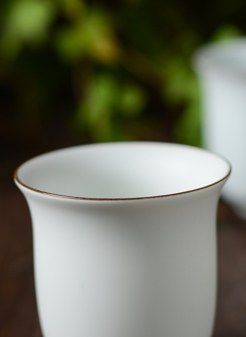 瓷神羊脂白玉瓷茶杯陶瓷原矿无釉大品茗杯单杯功夫茶具茶杯主人杯