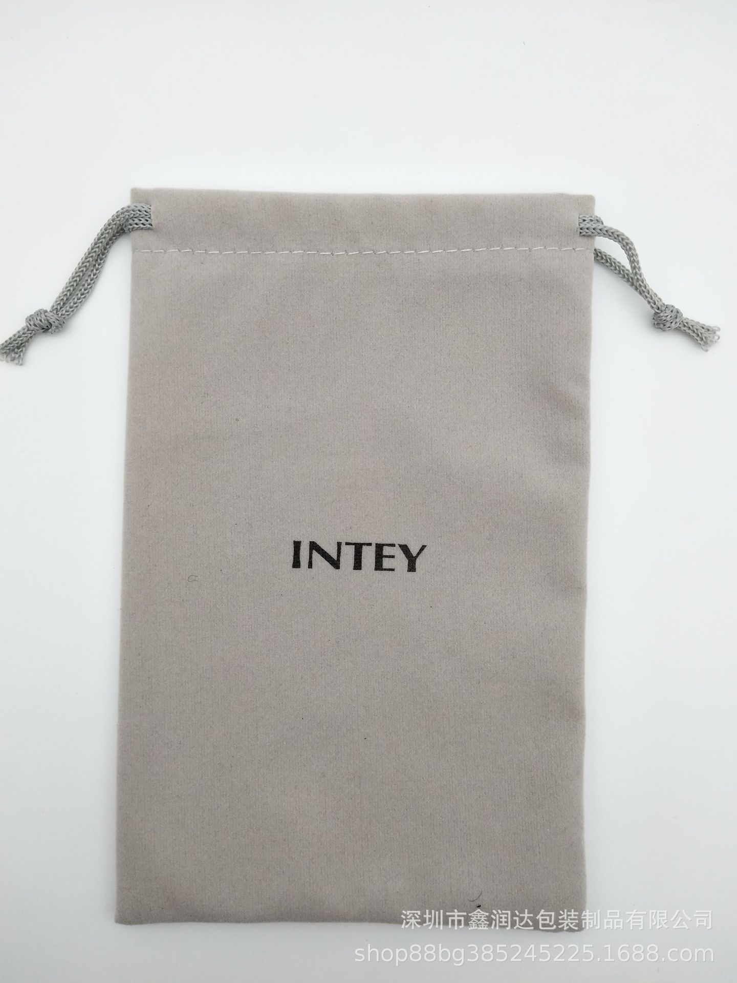深圳厂家生产热销绒布抽绳袋灰色绒布袋首饰绒布袋缩口袋可定制