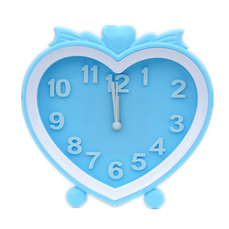简易桃心立体数字闹钟促销礼品创意学生桌面台钟日用品钟表批