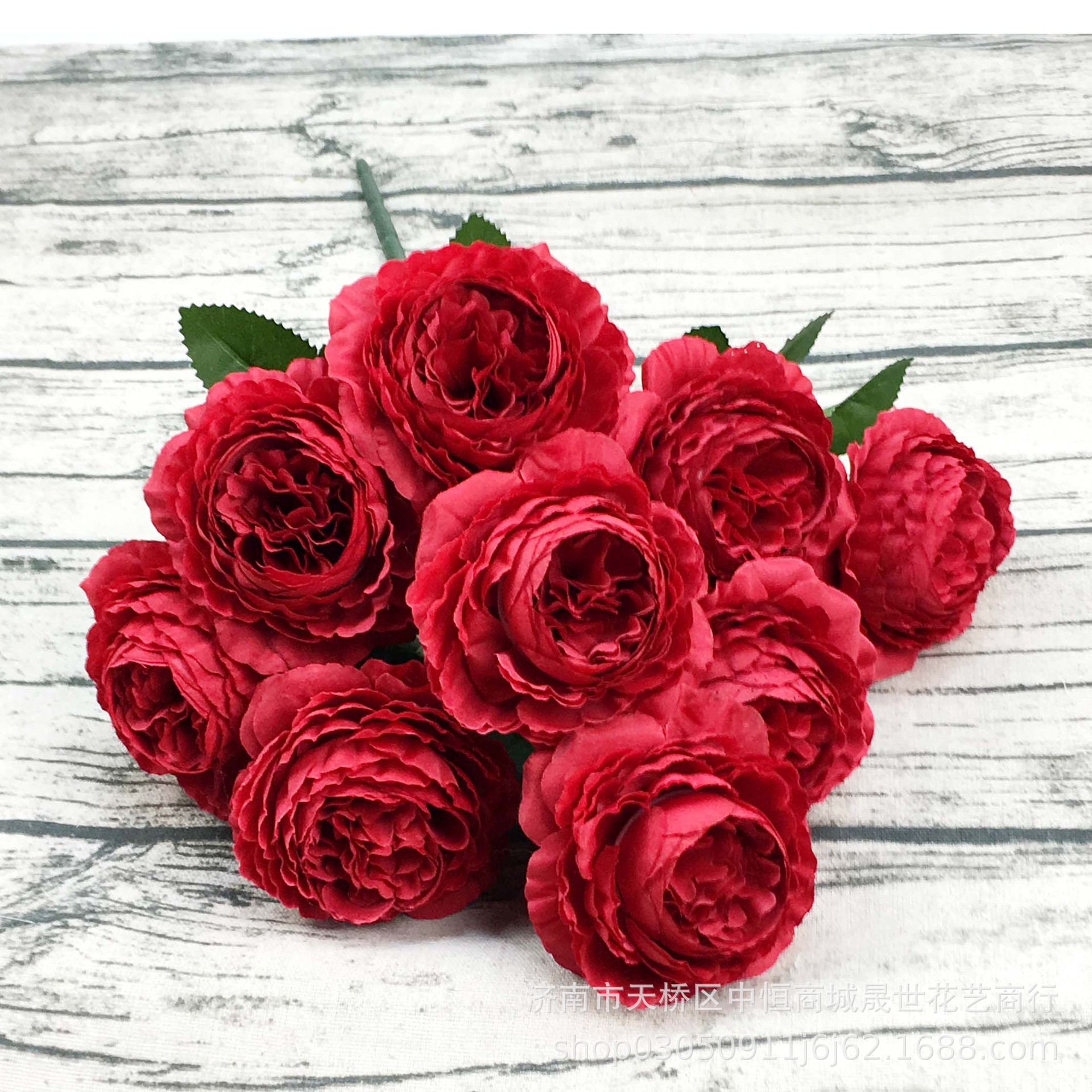 热销仿真花 9头西洋玫瑰 婚庆婚礼布置 家居软装饰 摄影拍照道具