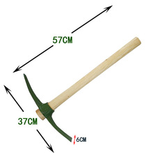 57CM小好镐十字镐木柄钢镐工兵镐道轨钢锻打硬杂木柄拉练制式工具