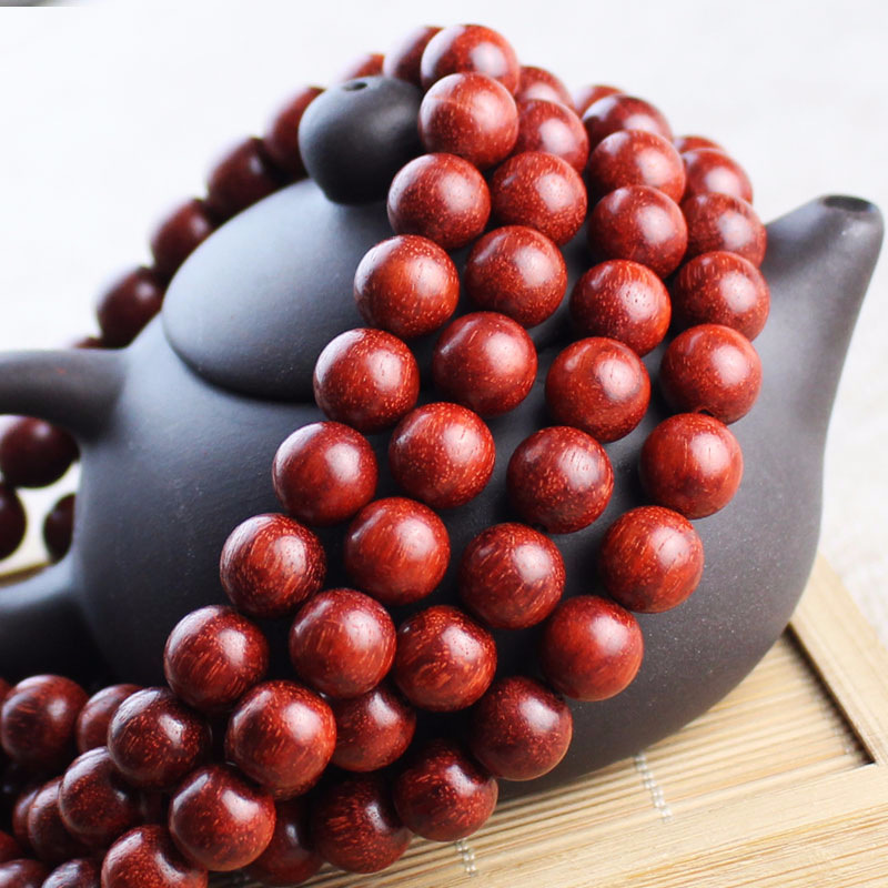 赞比亚血檀非洲小叶紫檀高密老料棕眼细腻10mm108颗佛珠文玩手串