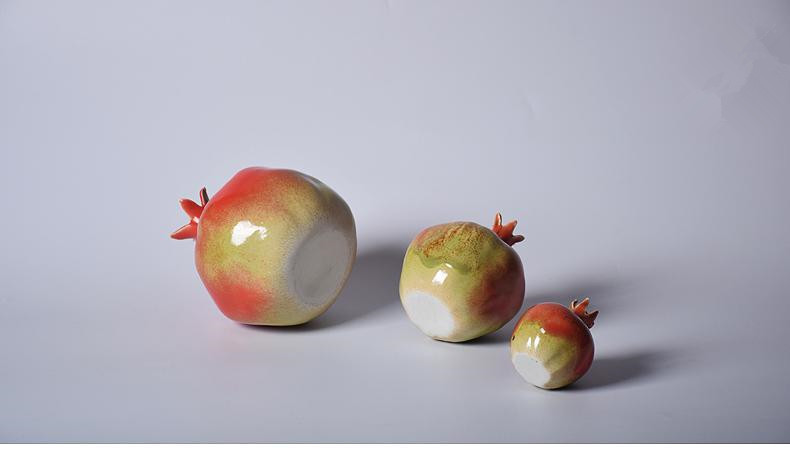 陶瓷石榴摆件 仿生设计家居装饰品 创意陶艺水果雕塑茶席配件