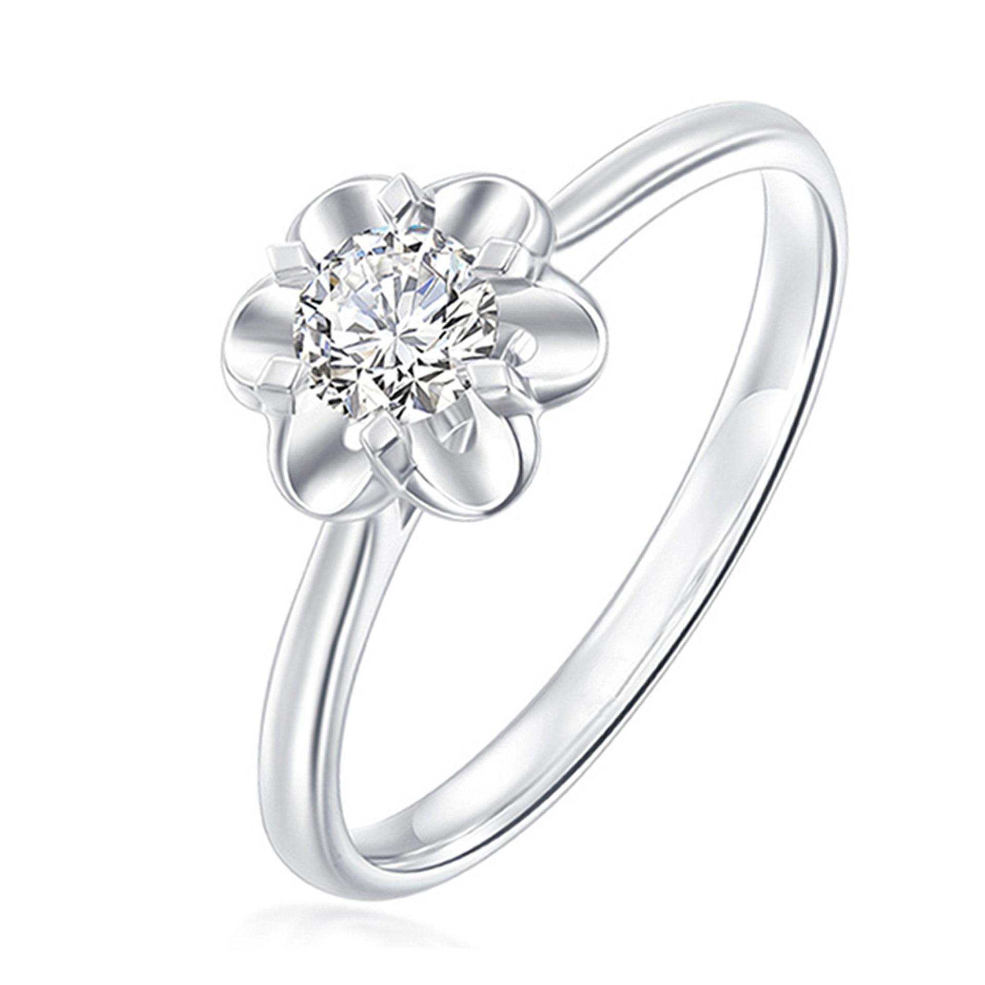 韩版时尚爱心皇冠镀18k金钻石戒指求婚结婚钻戒女热卖配饰代发