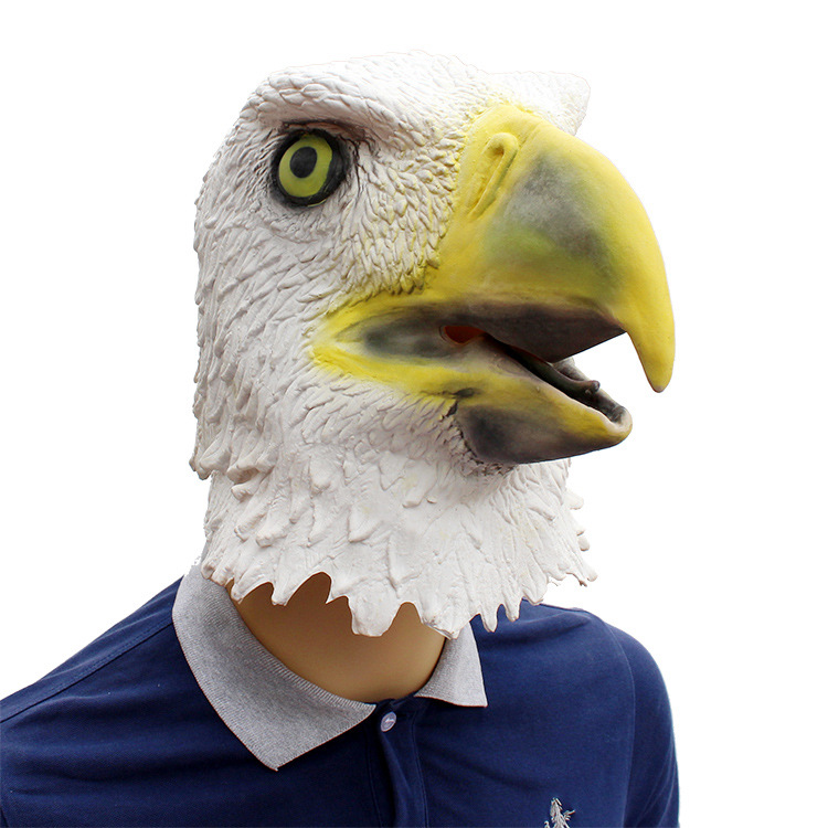 老鹰面具 翱翔太空白鹰头套整蛊逼真面具酒吧cosplay吓人厂家批发