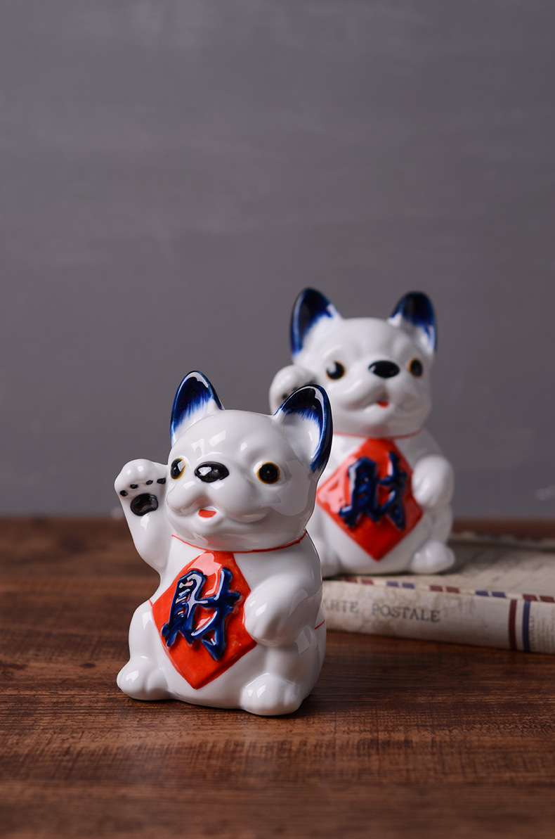 旺财狗摆件招财生肖狗年风水工艺品客厅酒柜玄关装饰店铺开业礼品