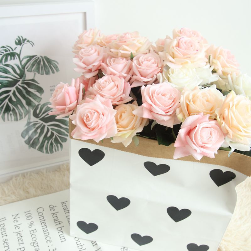 INS Style Moist Feeling Runrose Artificial Flower Factory Home Decoration Wedding Bouquet Fake Flowers for Wall Decoration Mw60000