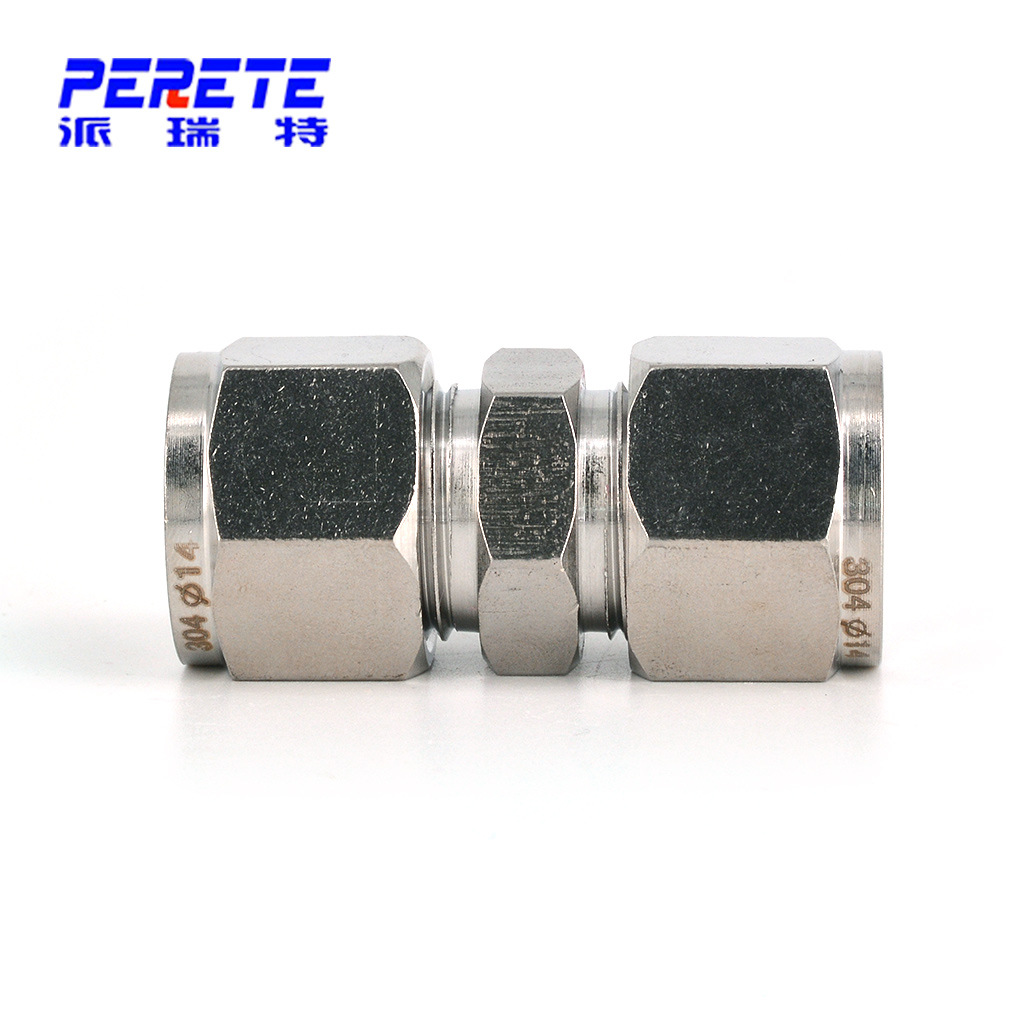 不锈钢卡套式直通管接头 304不锈钢卡套接头