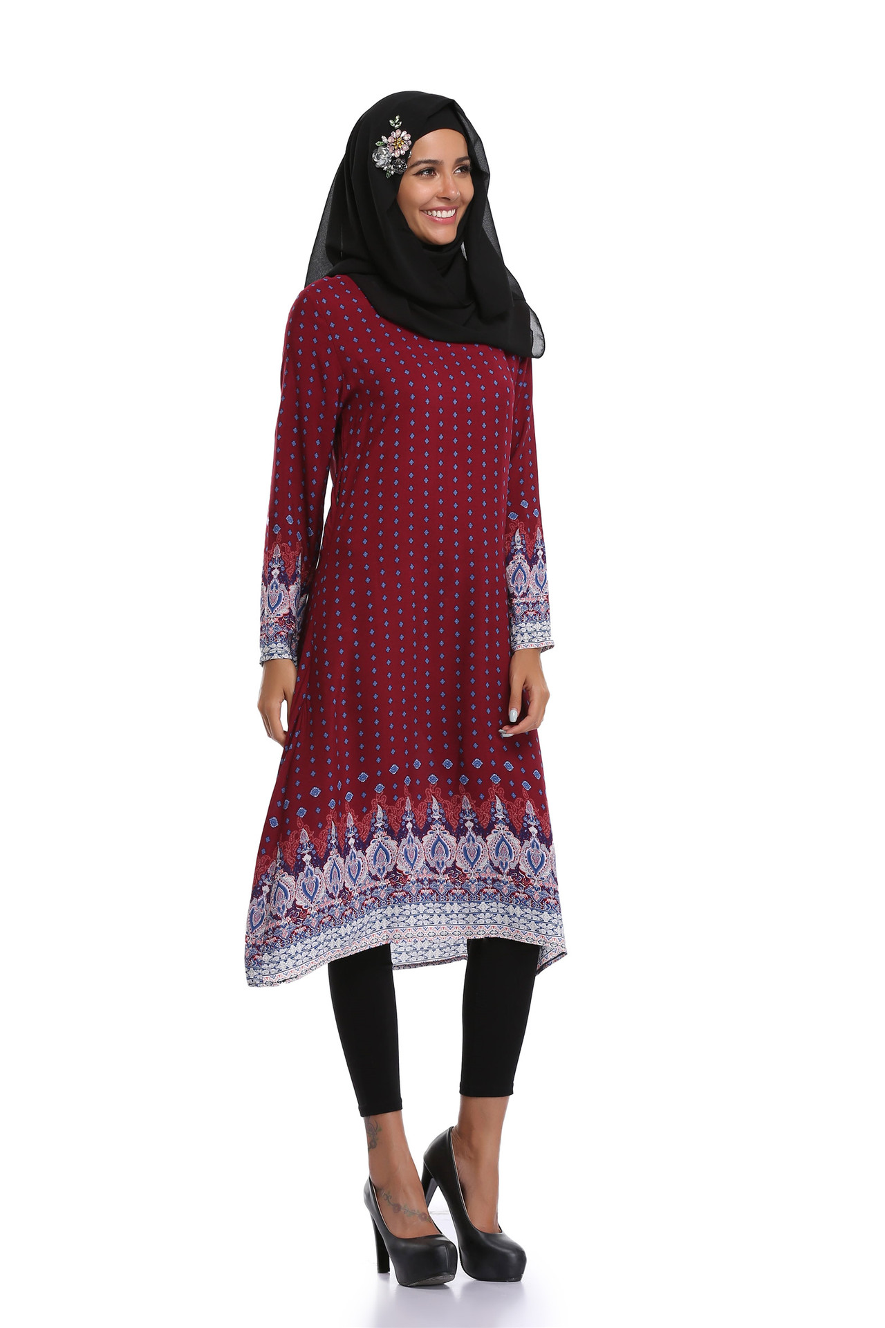 马来西亚穆斯林女装长袍民族风长裙亚马逊速卖通热卖连衣裙女m17