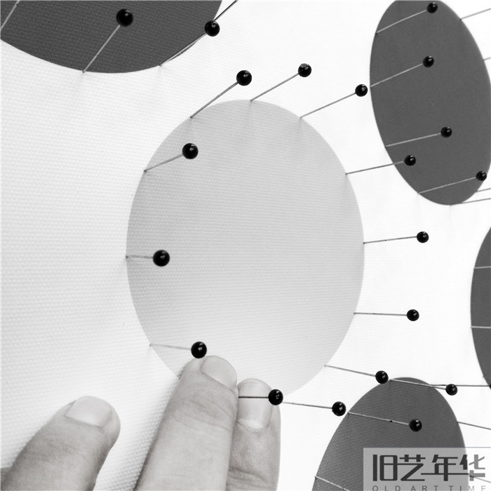 大头针实物装饰画 平面字体构成现代简洁黑白立体挂画客厅样板房