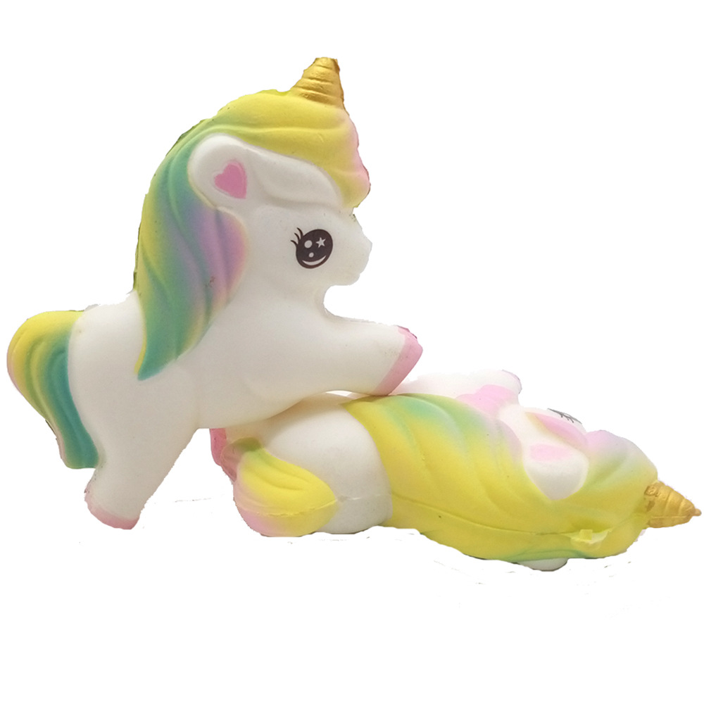 squishy 美女慢回弹飞马 彩虹小马驹 pu仿真马头慢回弹玩具 新款