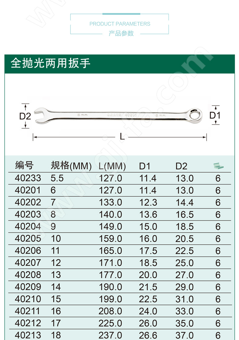 世达五金工具 手工具 扳手/梅花扳手/棘轮扳手 全抛光两用扳手