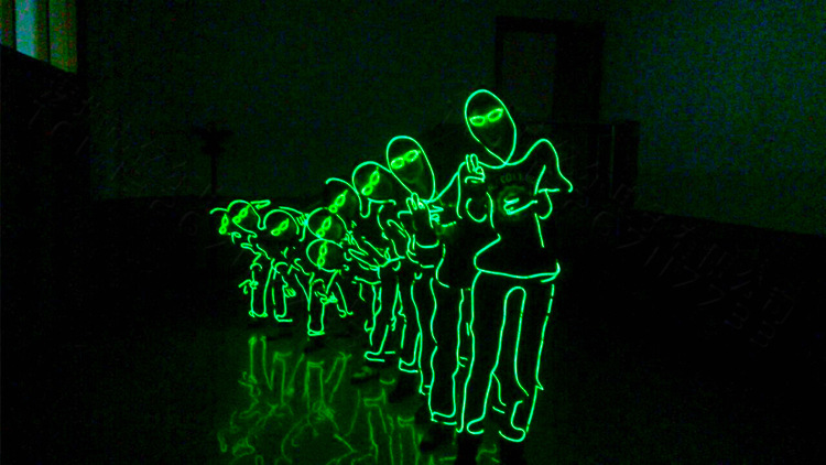 荧光舞表演服外星纸片人舞蹈服装定制冷光线激光舞演出服电光舞