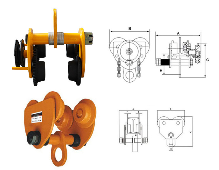 手推手拉跑车手动单轨小车工字钢滑车1t手拉起重葫芦跑车厂家直销