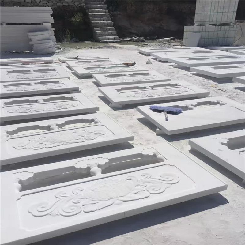 石雕栏杆图片 扶手柱头 浮雕花 石材护栏板加工多少钱米 雕刻厂家