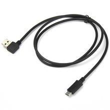 USB 3.1 Type-C数据线 type-c对USB3.0A公90度弯头充电线 1M