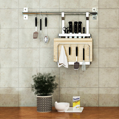 刀架不锈钢挂墙厨房壁挂式 免打孔家用多功能案板架钻板架收纳架