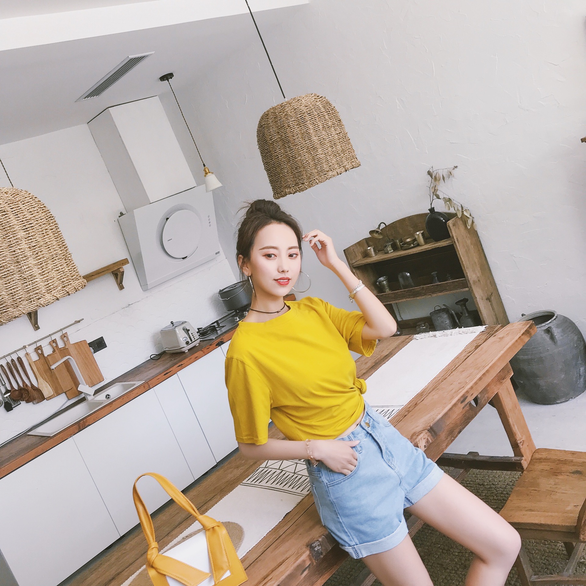 纯色短袖t恤女2020夏季新款韩版学生衣服女ulzzang打底衫一件代发