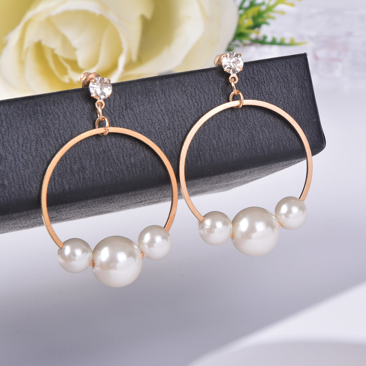 1--2元100多款长款流苏珍珠耳环贝壳耳钉镶钻圆圈简约潮流耳坠