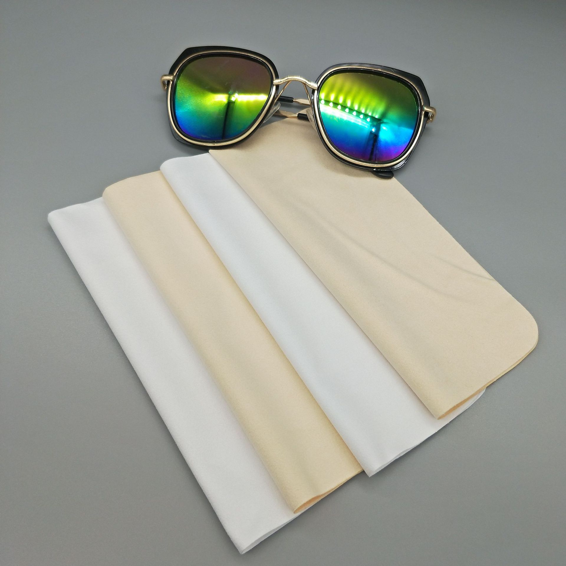 眼镜布海藻丝米色白色眼镜布细纤维眼镜布擦拭布仿鹿皮眼镜