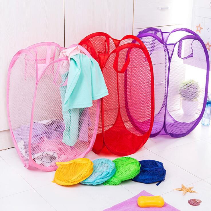 Home Large Toy Storage Basket Marine Ball Basket Foldable Storage Basket Dirty Clothes Dustproof Mesh Bag Laundry Basket