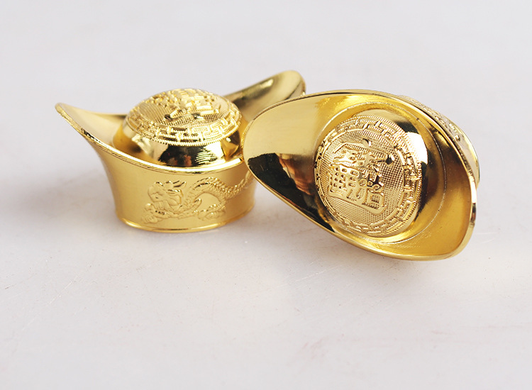 合金龙凤金元宝摆件 银元宝居家用品风水饰品金属工艺品批发