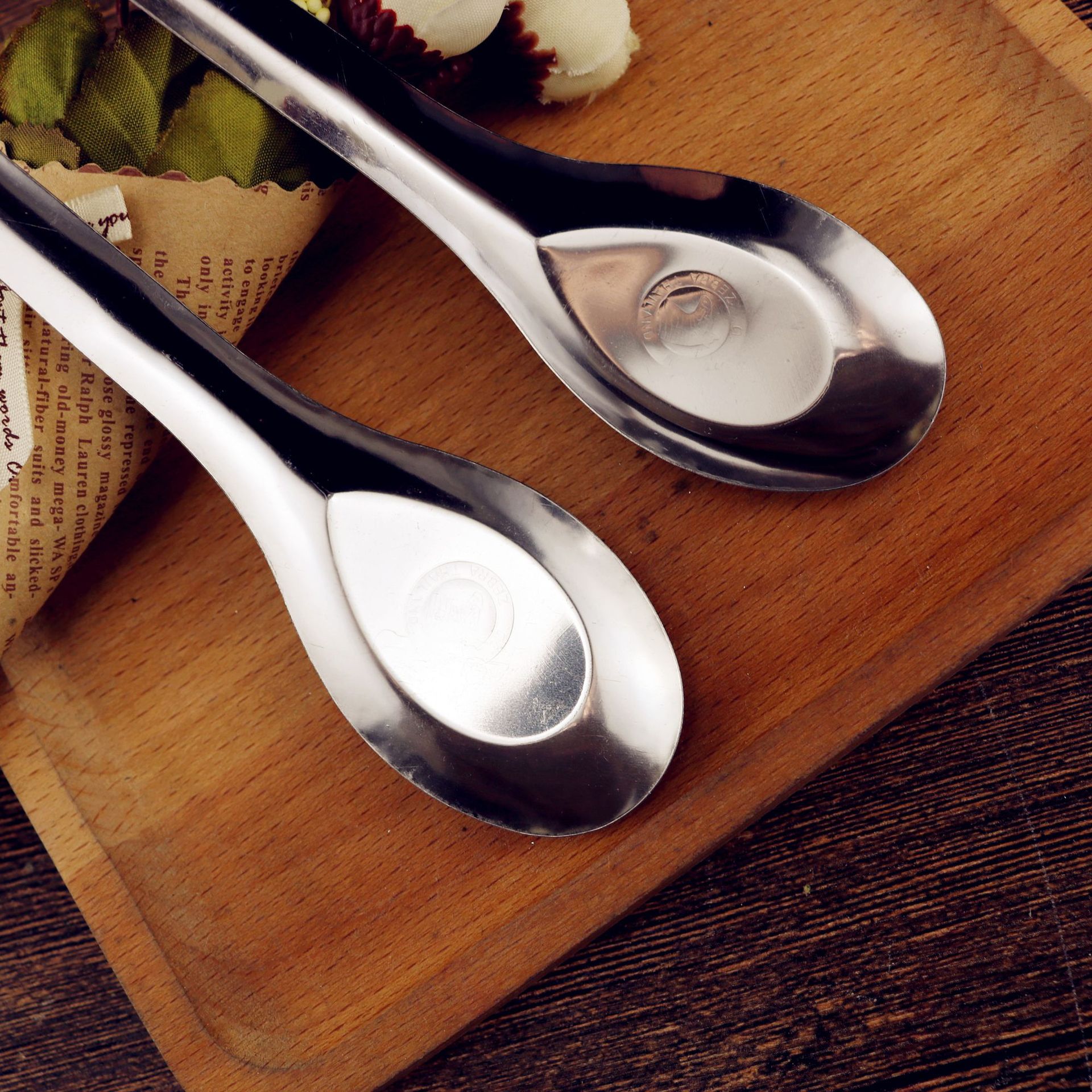 餐具勺子不锈钢勺子平底勺调羹泰国勺子小饭勺食堂小勺赠品汤勺