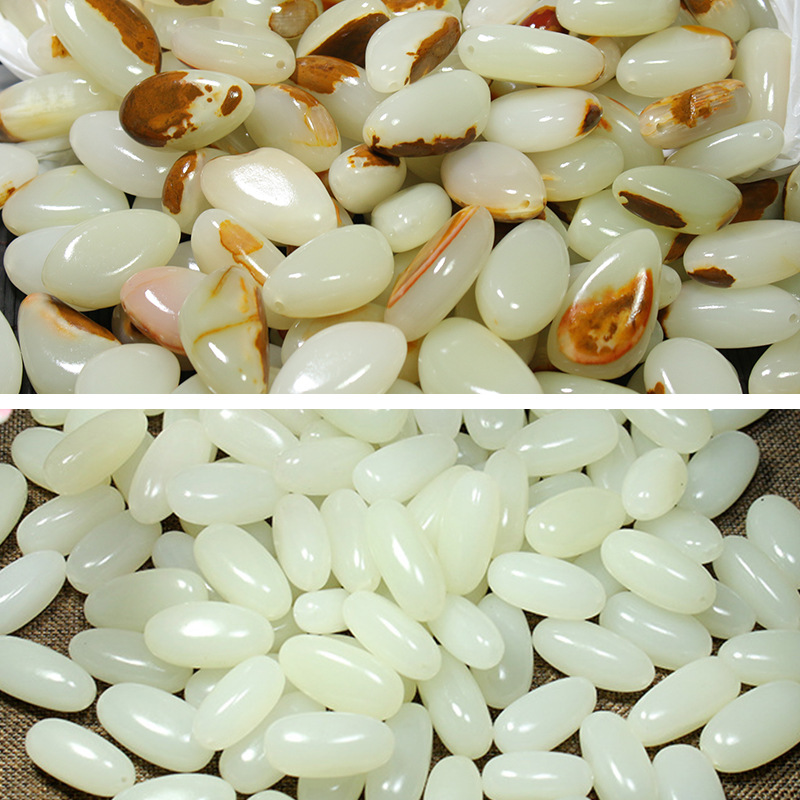 天然阿富汗玉随型原石挂件 和田白玉籽料原石 石英岩玉石吊坠