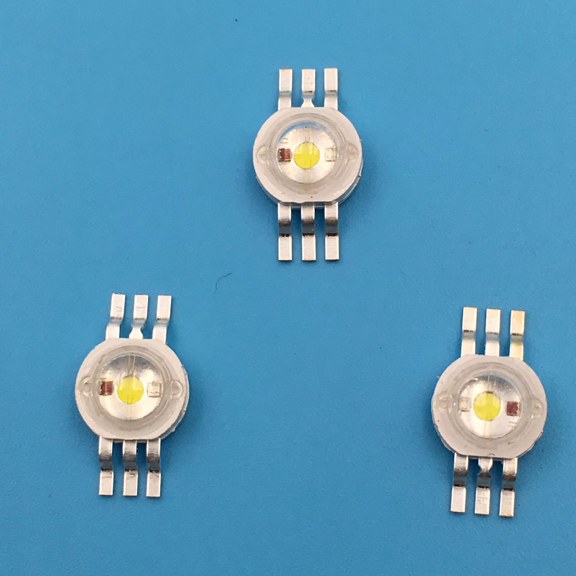 大功率led灯珠 红色蓝色白色三色三合一 大功率3w灯珠