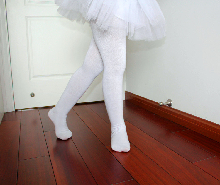 儿童连裤袜小学生舞蹈袜春秋夏天薄款女童打底裤白色丝袜女孩袜子