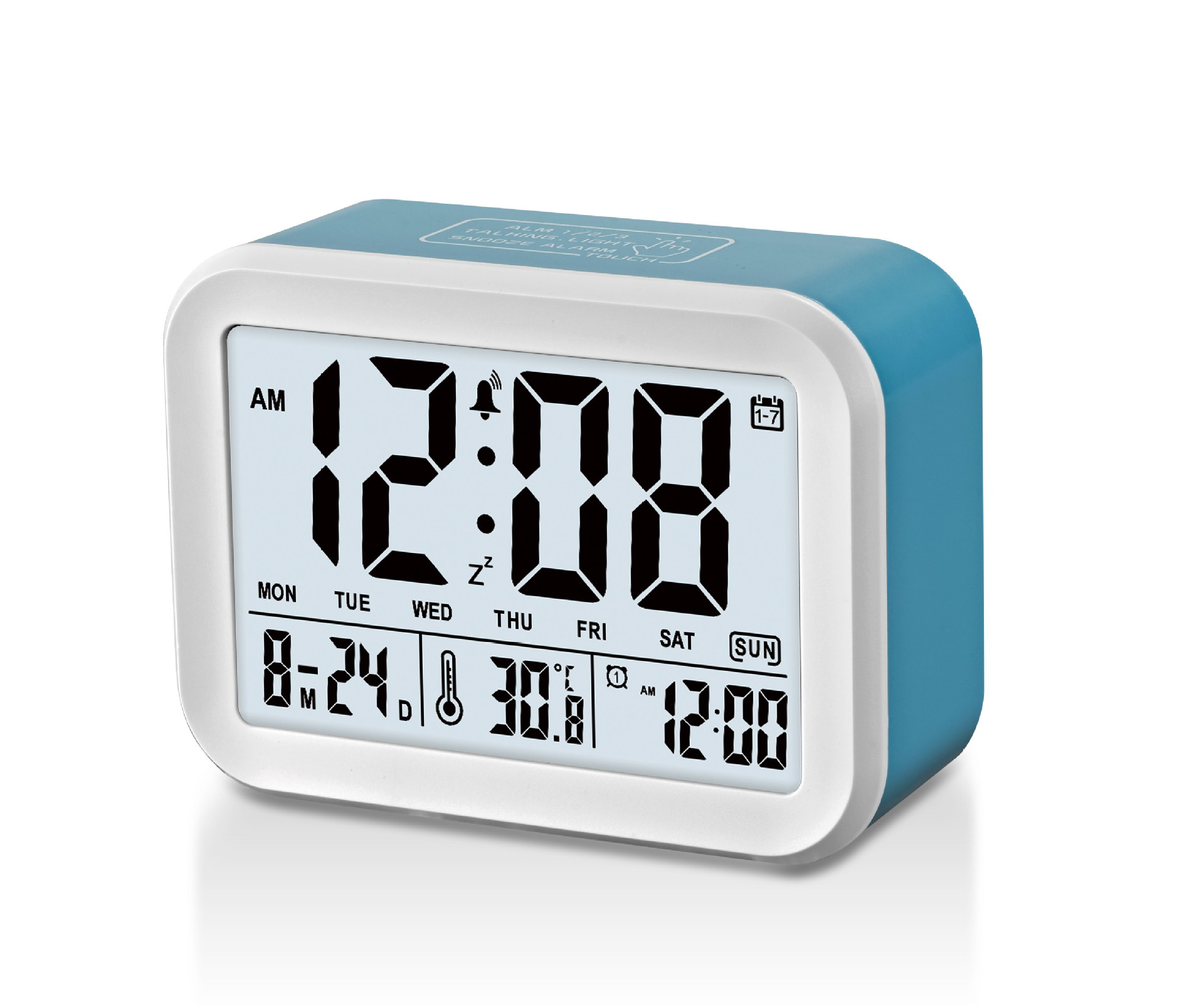 工厂直销充电款静音智能夜光英文报时电子闹钟