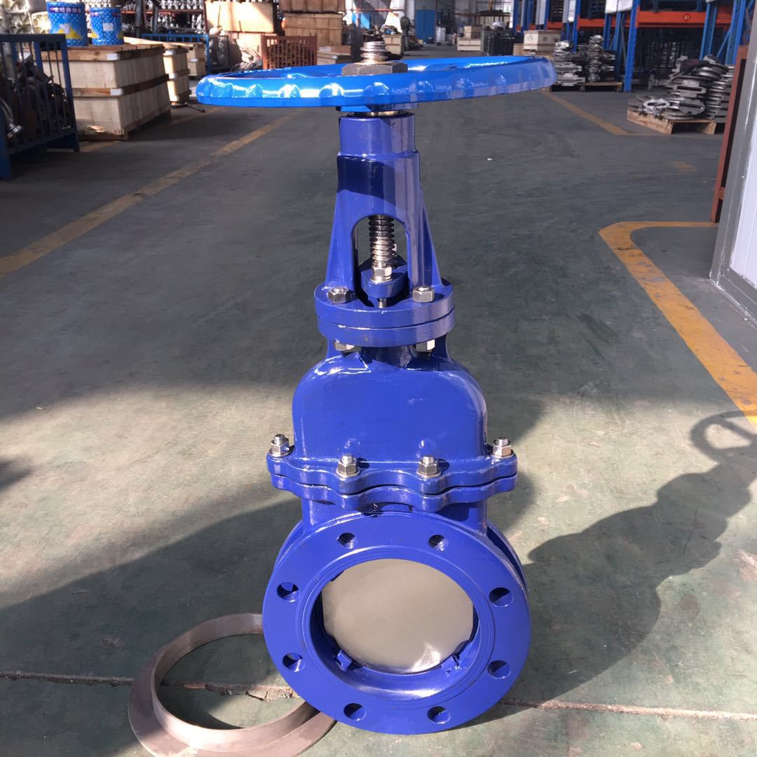 手动铸钢刀型闸阀 dmz73手动铸钢带盖暗杆刀型闸阀_浙江纽普兰阀门