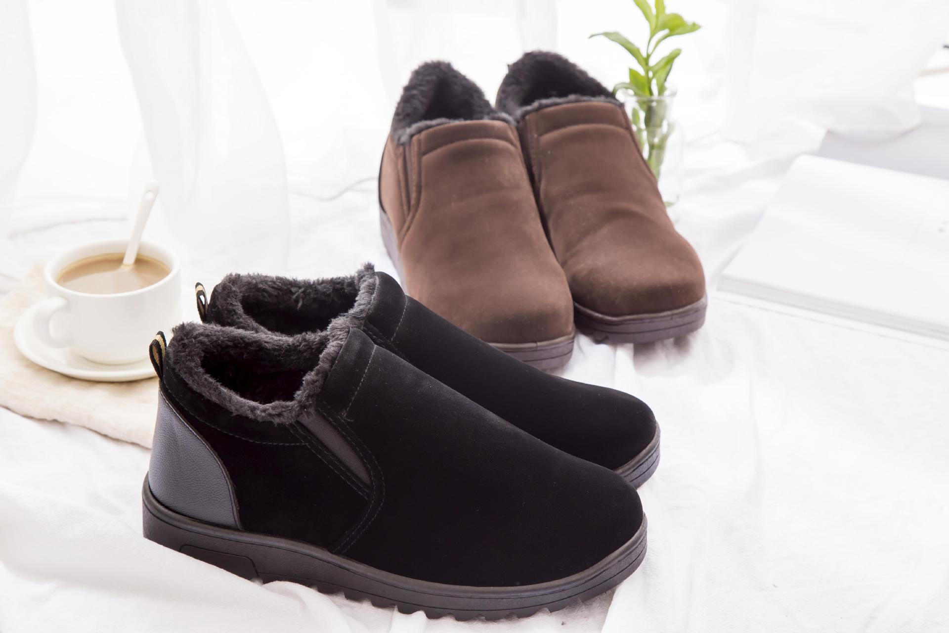 新款男式棉鞋雪地鞋 2018冬季加绒保暖中老年人男士休闲棉鞋 批发