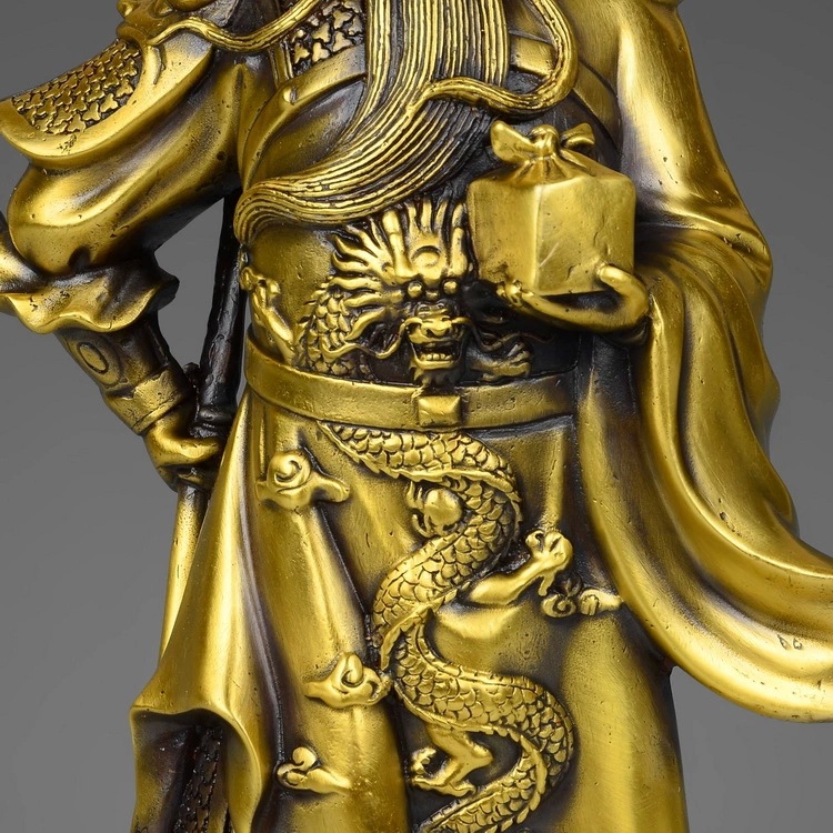 批发铜提刀关公铜像摆件武财神爷开业青铜色