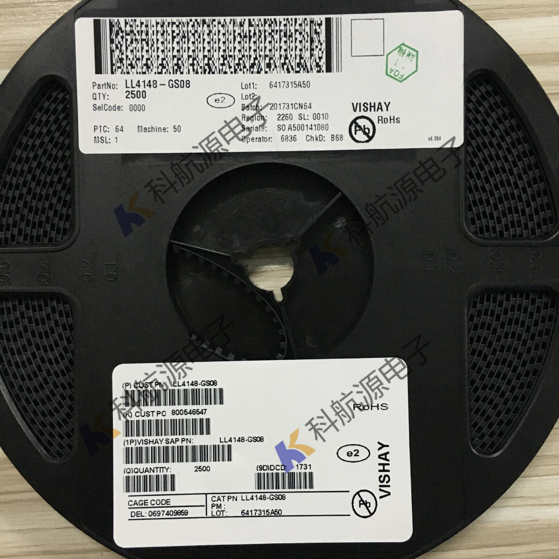 全新原装ll4148-gs08 开关二极管 ll34玻璃管 vishay 正品现货