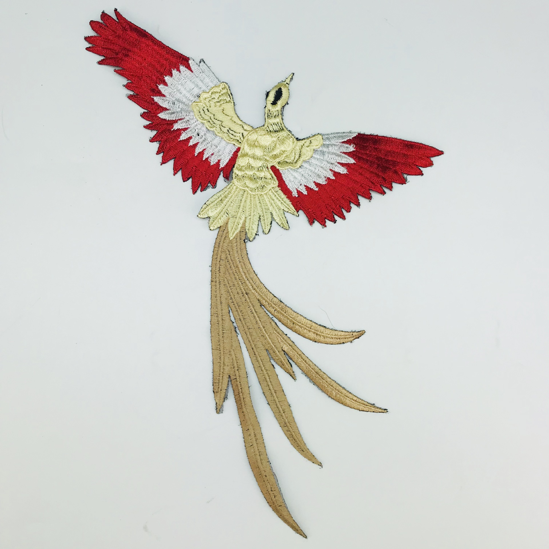 厂家直销凤凰刺绣布贴绣花 刺绣布贴 水溶刺绣领花 旗袍婚纱礼服