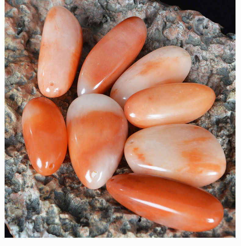 天然玉石红玉吊坠新疆玉器原石彩玉坠子正品新疆金丝玉挂件批发